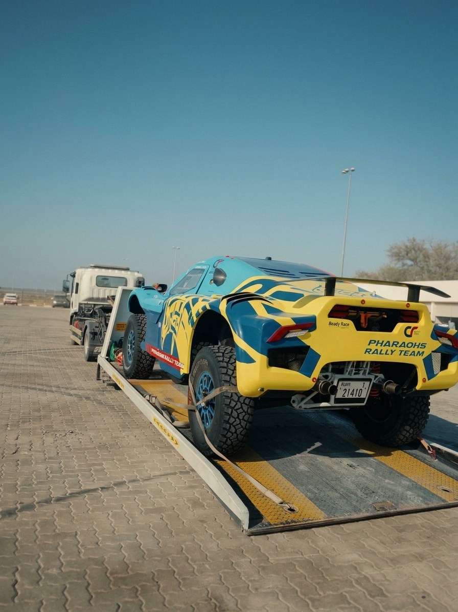 Car Recovery Pro Dubai Flatbed at Dusk